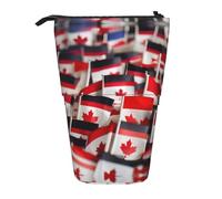 YQxwJL Small Canadian Flags Print Zippered Pencil Pouch Organizers Telescopic Pencil Bag Pen Holder Stationery Case For Office