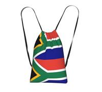 YQxwJL South African Flag Print Drawstring Backpack Foldable Drawstring Bag Large Capacity Gym Bag Track Bag For Women Men