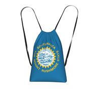 YQxwJL South Dakota Flag Print Drawstring Backpack Bags, String Backpack Cinch Sack Bags For Trip Beach For Daily Use
