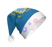 YQxwJL South Dakota Flag Print Hat Light Up Christmas Felt Elf Hat Led Hats Adults For Women Men, Great Holiday Gift