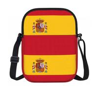 YQxwJL Spanish Flag Print Adult Fanny Pack Crossbody Bag, Compact Zip Messenger Daily Pouch For Travel And Dating