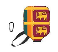 YQxwJL Sri Lanka Flag Print Neoprene Pickleball Paddle Cover, Zipper Protective Sleeve With Mesh Pocket And Carabiner