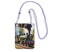 YQxwJL Steam Little Train Print Sling Bag For Men Women, Casual Mini Phone Purses, Anti-Theft Phone Bag, For Hiking Travel