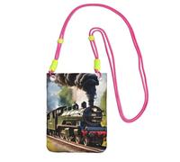 YQxwJL Steam Little Train Print Sling Bag For Men Women, Casual Mini Phone Purses, Anti-Theft Phone Bag, For Hiking Travel
