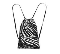 YQxwJL Stripes Black White Print Drawstring Backpack Foldable Drawstring Bag Large Capacity Gym Bag Track Bag For Women Men