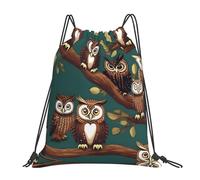 YQxwJL Swimming Bag for Adults, Drawstring Gym Bag with Magic Owl Print, Waterproof Sports Bag for Men and Women, White, One Size, White, One Size, white, One Size