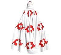 YQxwJL Swiss Flag Map Print Carnival Cape Robe Cloak, Sorcerer Hooded Cloak, For Adults Halloween Cosplay Costumes