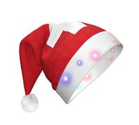 YQxwJL Swiss Flag Print Hat Light Up Christmas Felt Elf Hat Led Hats Adults For Women Men, Great Holiday Gift