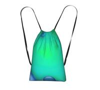 YQxwJL Teal Blue Print Drawstring Backpack Foldable Drawstring Bag Large Capacity Gym Bag Track Bag For Women Men
