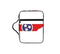 YQxwJL Tennessee State Flag Map Print Bible Bag Pencil Case with Pen Slots Waterproof Cosmetic Bag Durable Phone Bag Tote Bag Handbag