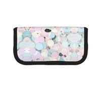 YQxwJL Terrazzo Marble Pastel Print Canvas Fountain Pen Pouch Stylish Pen Case Organizer Bag Makeup Bags,For Everyday Travel