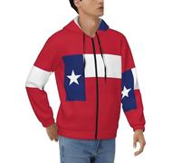YQxwJL Texas State Flag Print Men Hoodie 2025 Zip Up Fall Casual Warm Drawstring Hooded Jacket Workout Hiking Sweatshirt Black