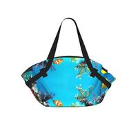 YQxwJL Tropical Fish Print 2-In-1 Picnic Blanket And Tote Bag, Outdoor Beach Mat 94cm Foldable Ground Cover For Camping