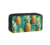 YQxwJL Tropical Pineapple Hawaiian Print Big Capacity Pencil Case Pen Pouch, 600d Oxford Fabric Pencil Bag With Sturdy Zipper School Supplies