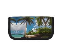 YQxwJL Two Palm Tree Tropical Print Canvas Fountain Pen Pouch Stylish Pen Case Organizer Bag Makeup Bags,For Everyday Travel