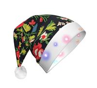 YQxwJL Ukrainian Embroidery Style Rose Print Hat Light Up Christmas Felt Elf Hat Led Hats Adults For Women Men, Great Holiday Gift