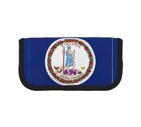 YQxwJL Virginia State Flag Print Canvas Fountain Pen Pouch Stylish Pen Case Organizer Bag Makeup Bags,For Everyday Travel