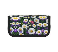 YQxwJL Wild Flowers And Cornflowers Daisies Print Canvas Fountain Pen Pouch Stylish Pen Case Organizer Bag Makeup Bags,For Everyday Travel