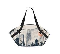 YQxwJL Wilderness Fox Art Print 2-In-1 Picnic Blanket And Tote Bag, Outdoor Beach Mat 94cm Foldable Ground Cover For Camping