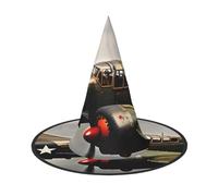 YQxwJL World War 2 Aircraft Airplane 2-Standard-Scale-2_00x Print Halloween Witch Hat Head Headwear Decoration Witch Hat Cosplay Party Props For Women-2pcs