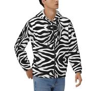 YQxwJL Zebra Print Print Casual Long Sleeve Hoodie For Men,Zip Hooded Sweatshirt, Drawstring Hoodies With Pocket Black