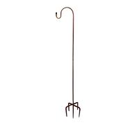 YQYAZL 79 Inch Outdoor Shepherd Hook with 5 Prong Base, Adjustable Heavy Duty Tall Garden Hooks Pole for Bird Feeder Solar Light Plant Hanger Wedding Decor Brown, 200cm/78.7inch