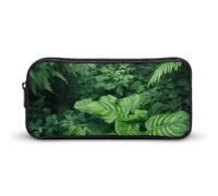 YQYBF Large Capacity Pencil Case Densely Growing Green Plants Pen Pouch Cute Zipper Comsmetic Makeup Bag Storage Bag for Women Men