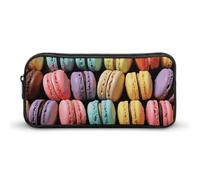YQYBF Large Capacity Pencil Case Macaron Biscuit Flavored Pastries Pen Pouch Cute Zipper Comsmetic Makeup Bag Storage Bag for Women Men