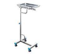 Yqyc Stainless Steel Mobile Mayo Tray Stand Trolley, 23.5"-47.2" Height Adjustable, for Lab, Clinic, Beauty, Salon(60x40x(85-120) cm)