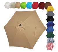 YQYHNB 6.6/9/10ft Umbrella Replacement Canopy with 6 Ribs, Patio Outdoor Market Replacement Parasol Cover, multiple colour Umbrella Cloth(Khaki,200cm/6.6ft)