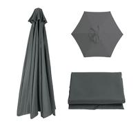 YQYHNB 6.6ft-8.2ft-9ft-10ft plazas Round Umbrella Replacement Canopy Market Umbrella Top Cover Outdoor Umbrella Fabric with 6 Ribs (Canopy Only)(Gray,2.5m/8.2ft)