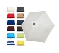 YQYHNB Outdoor Umbrella Replacement Canopy (6.6/8.2/9/10ft) Market Umbrella Top Anti-UV Replacement Cloth Yard Pool Patio Umbrella Replacement Parasol Cover with 6 Ribs(White,270cm-9ft)