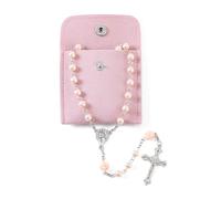 YQZIYOU Rosary Beads Catholic for Women - Rosary Necklace Artificial Pearls, Solid Colored Simple Style Rosary Beads, Gifts for Women, 6mm, Zinc, No Gemstone