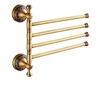 YQZQXWA Towel Holder, 4 Arms, Antique Brass, Wall Mounted, Modern, Brass, 22" L x 2" W x 4" H