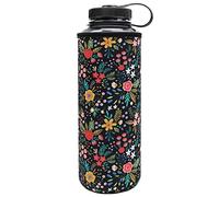 YR Reusable Neoprene Insulator Sleeve Holder for Nalgene, Water Bottle Cooler, Sleeve fits Nalgene (Little Flower, 48oz)