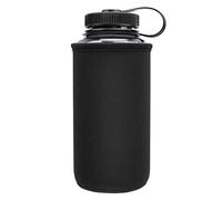 YR Reusable Neoprene Insulator Sleeve Holder for Nalgene, Water Cooler & Bottle Sleeve (Black, 16oz Wide Mouth)