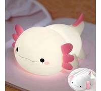 YR YRHH-PET Axolotl Night Light for Kids, Cute Squishy Rechargeable Axolotls Lamp, Unique White Pink Novelty Axolotl Gifts, Dimmable LED Silicone Nightlight, Baby Safe, Girls Room College Dorm Décor