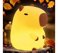 YR YRHH-PET Capybara Cute Night Light, Squishy Capybara Lamp Fun Gift, Rechargeable Dimmable Silicone Touch Nightlight For Kid, College White Elephant Gifts, Capibara Stuff Toy, Baby Nursery LED Décor