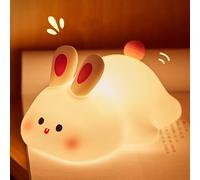 YR YRHH-PET Cute Bunny Night Light, Squishy Bunny Lamp, White Elephant Gift