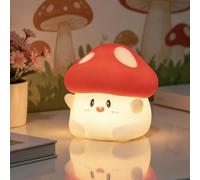 YR YRHH-PET Mushroom Night Light, Cute Hug Mushroom Decor Lamp, Led Squishy Soft Silicone Night Lamp, Dimmable Rechargeable Portable Touch Nightlight for Kids Sleep, Nursery Room Cute Christmas Gifts
