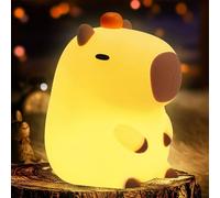 YR YRHH-PET Orange Capybara Cute Night Light, LED Squishy Novelty Capybara Lamp, Food Grade Silicone Dimmable Nightlight, Boys Girls Funny Capybara Light, Light Up Capybara Gifts, Room College Decor