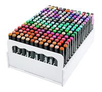 Yrangee 204 Pens Organiser Desk, Pen Holder for Desk, Storage Pencils, Colouring Pencils, Markers, Small Artists, Dressing Table Storage Box, Wooden for Home, Office, School