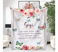 YRAQLVU Gigi Blanket Gifts from Granddaughter for Grandma Birthday, Soft Blankets for Couch Lightweight Travel Blanket for Gigi 50"x60"