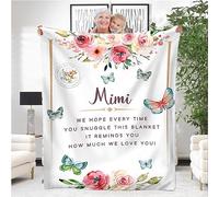 YRAQLVU Mimi Gifts Throw Blanket from Granddaughter to My Grandma Happy Birthday Gifts Ultra-Soft Blankets for Couch Lightweight Travel Blanket for Women 50"x60"