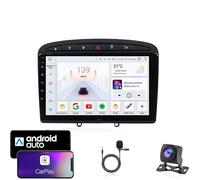 YRCTHEK For Peugeot 308 2007-2013 Double Din 9 Inch Android 16 Car Stereo Bluetooth Car Radio Compatible Mobile Phone Mirror Link Steering Wheel Control FM/AM/RDS Backup Camera,4CoreWifi2G+32G