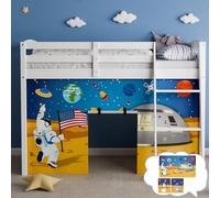 YRDKB Astronaut Bunk Bed Curtains - 33H Premium and Customizable Cartoon Loft Bed Curtains for Children to Enhance The Imaginative Creation Bedroom Curtains(3PCS,Full)