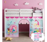 YRDKB Mermaid Bunk Bed Curtains 33H Loft Bed Curtain, Twins