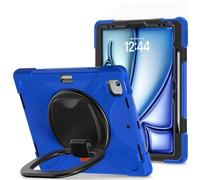 YRDUKJFDJ Case For iPad Pro 12.9 6th/5th/4th/3rd Generation 2022/2021/2020/2018, Shockproof Sturdy Cover with 360 Rotating Kickstand,Hand/Shoulder Strap Tablet Heavy Duty Case(Blue)