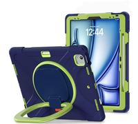 YRDUKJFDJ Case For iPad Pro 12.9 6th/5th/4th/3rd Generation 2022/2021/2020/2018, Shockproof Sturdy Cover with 360 Rotating Kickstand,Hand/Shoulder Strap Tablet Heavy Duty Case(Blue 1)