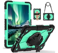 YRDUKJFDJ Compatible with Xiaomi Redmi Pad 2 Pro 12.1 Inch 2025 Model Case,Multi-Function Shockproof Cover with Rotating Stand, Kickstand, Hand Strap & Shoulder Strap(Green B)